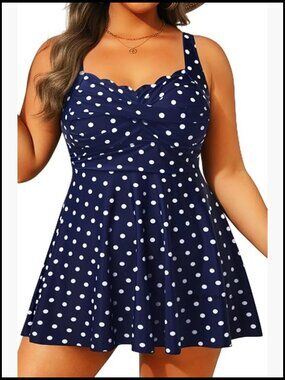 Plus Size Swim Dress Tankini Set with Tummy Control Shorts Bathing Suit 2025